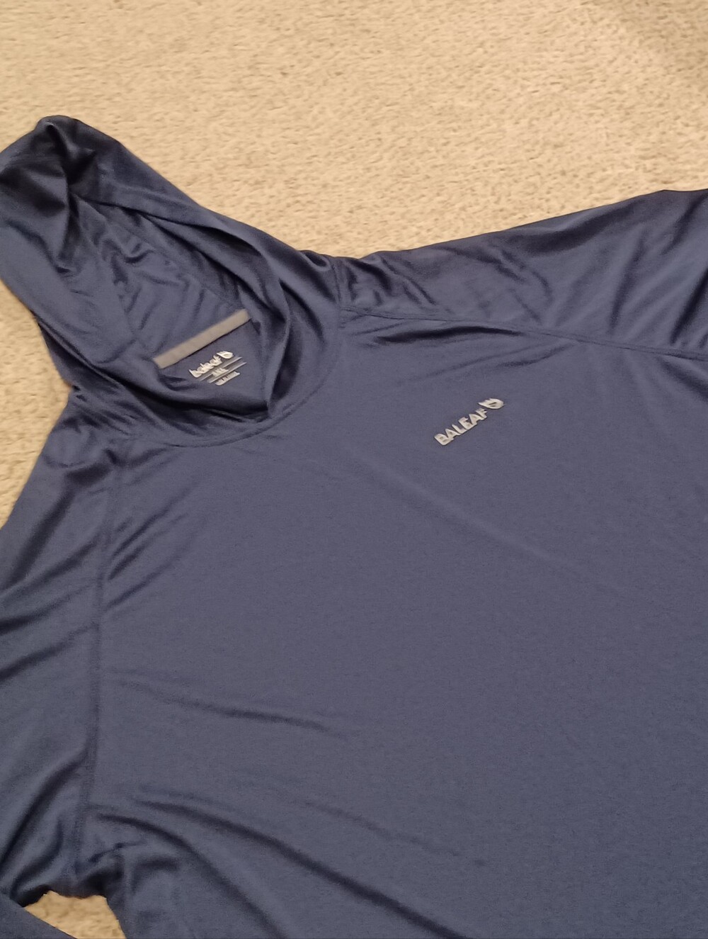 BALEAF Navy Blue Performance Hoodie Tee Big & Tall Mens Size 3XL